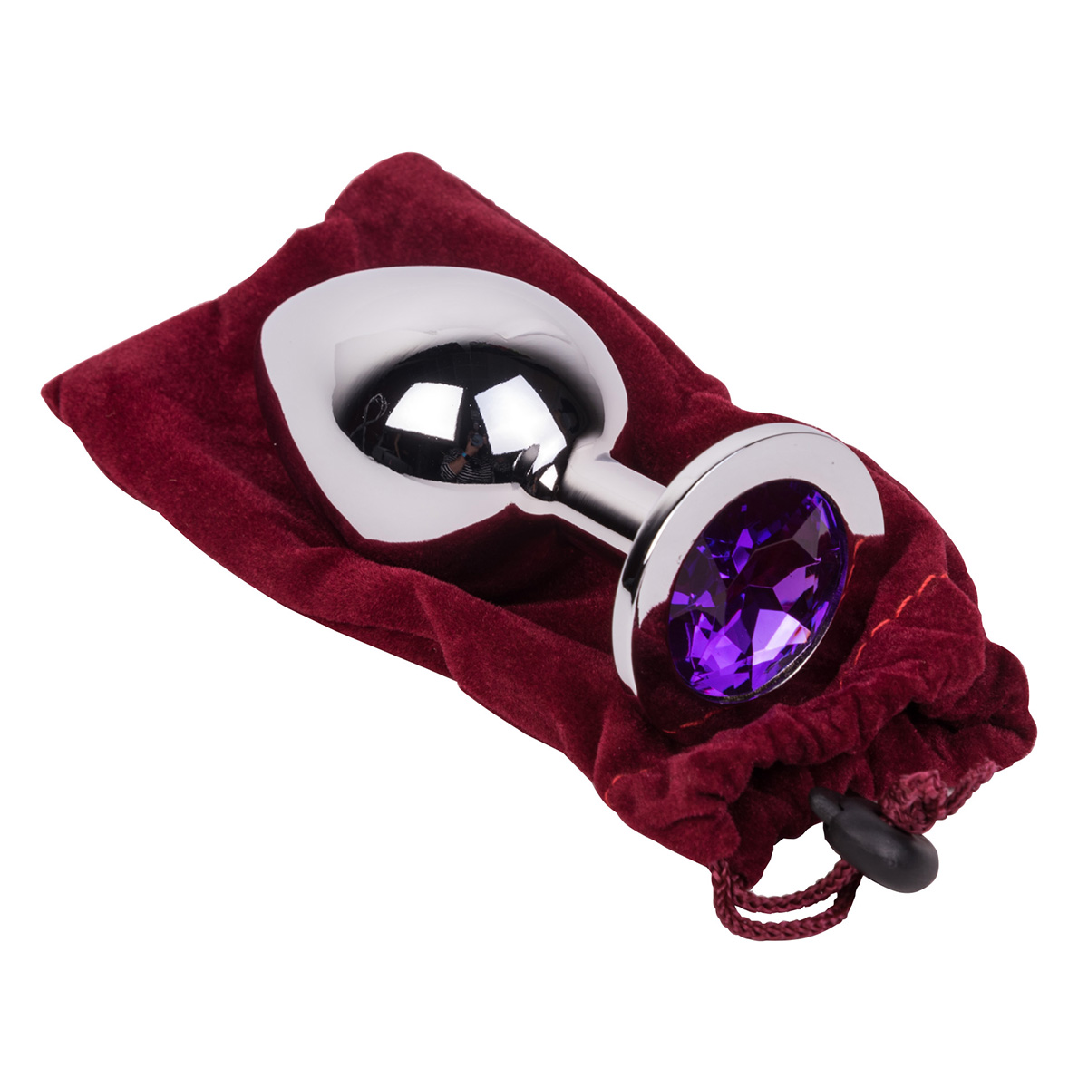 Erotic Fantasy Большой плаг из стали с кристаллом VIOLET DREAM