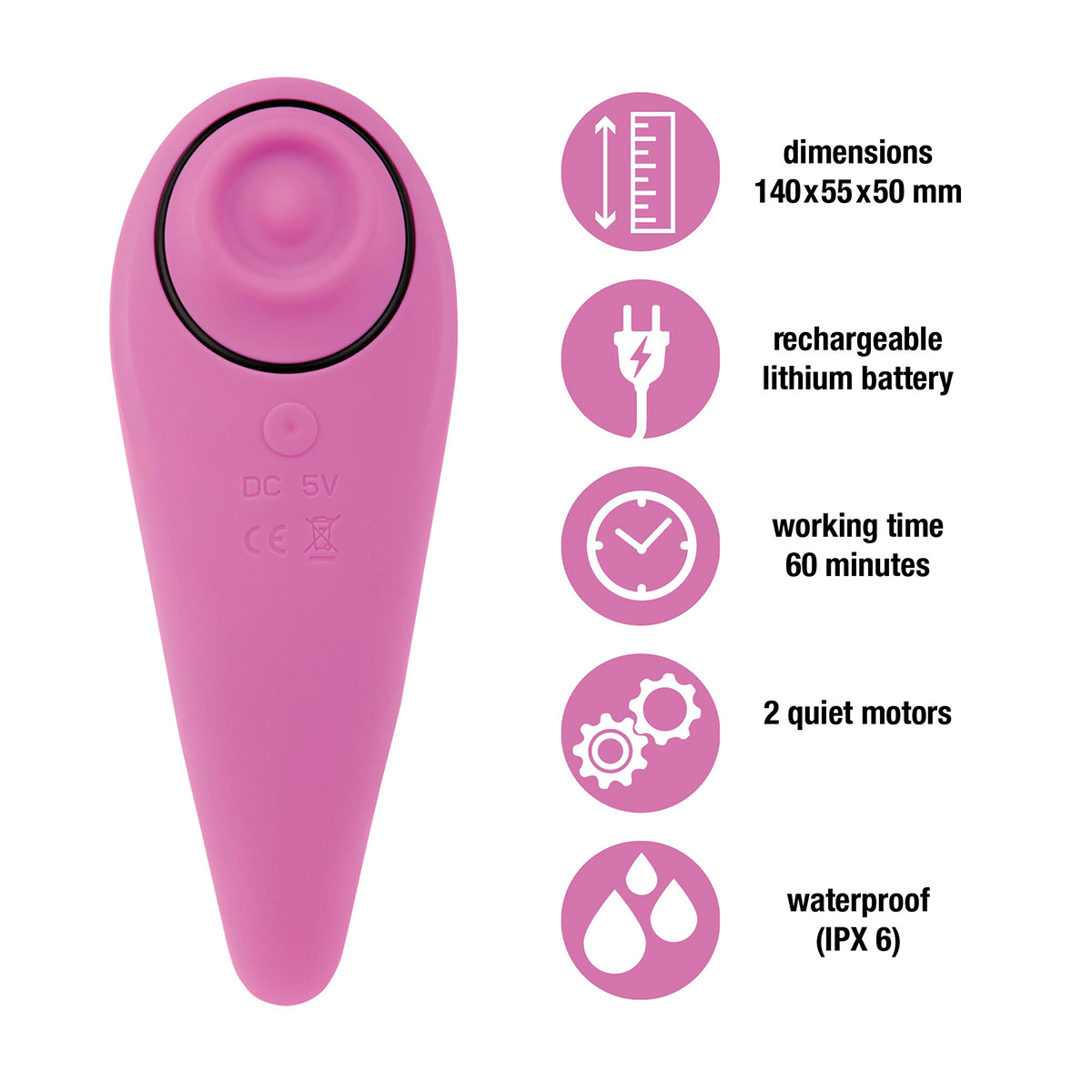 FeelzToys Волновой женский вибромассажер FemmeGasm розовый