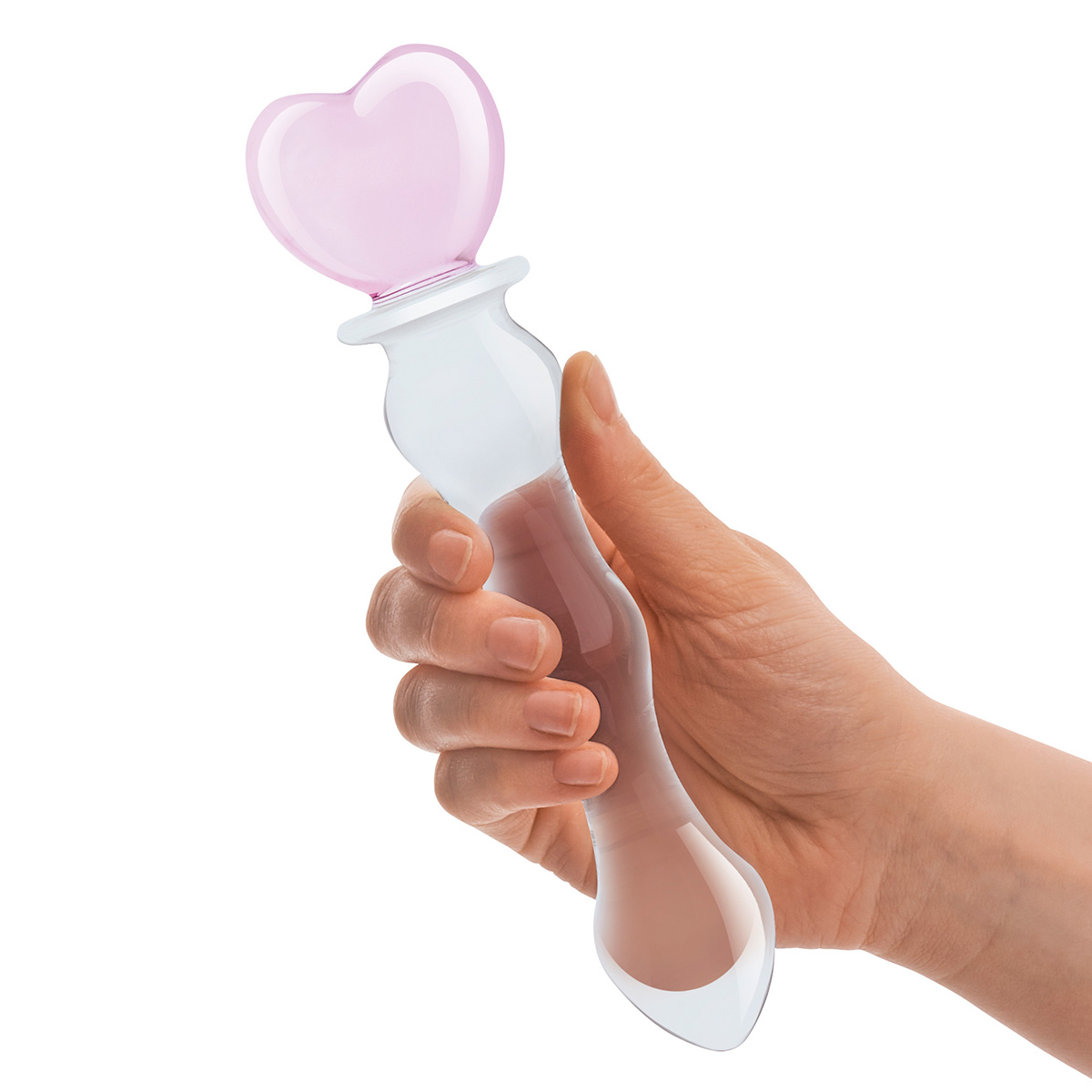 Glas Стеклянный фаллоимитатор с розовым сердцем Sweetheart