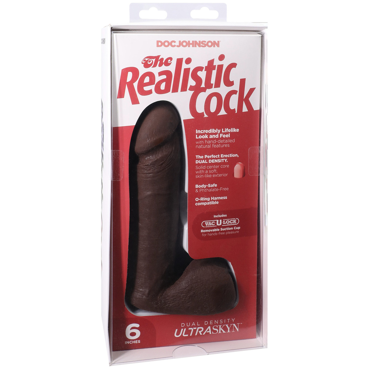 Фаллоимитатор реалистик на присоске 6” - Черный Realistic Cock Vac-U-Lock