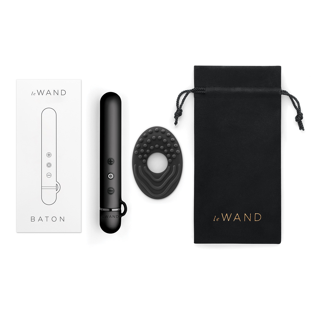 le WAND Силиконовый мини-вибратор класса люкс le WAND Baton темный хром