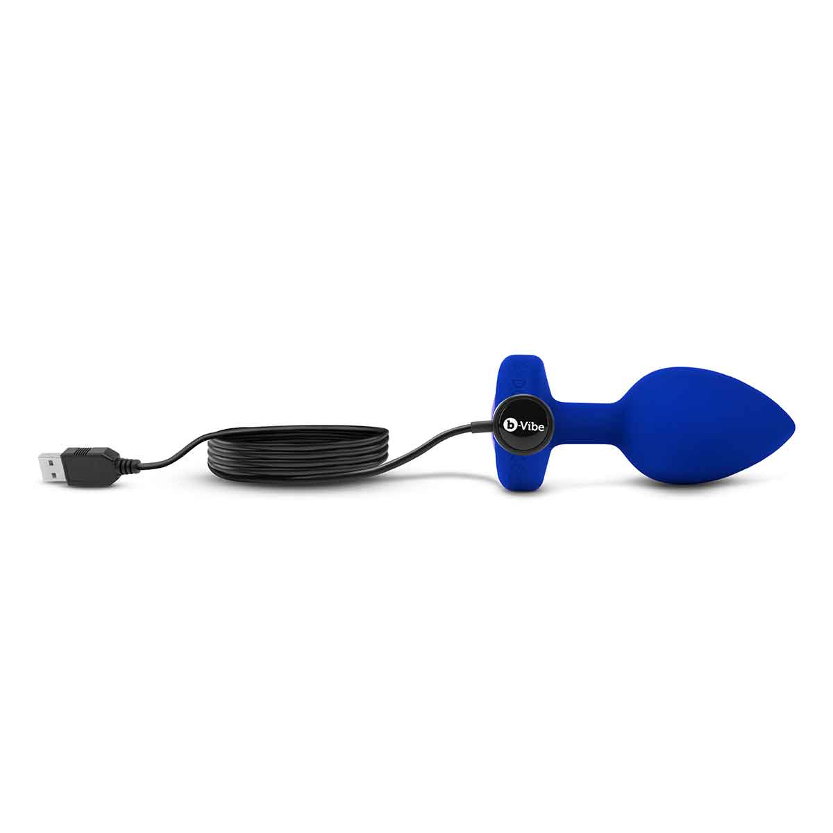 b-Vibe Вибрирующая втулка Vibrating Jewel Plug L/XL цвета синий сапфир