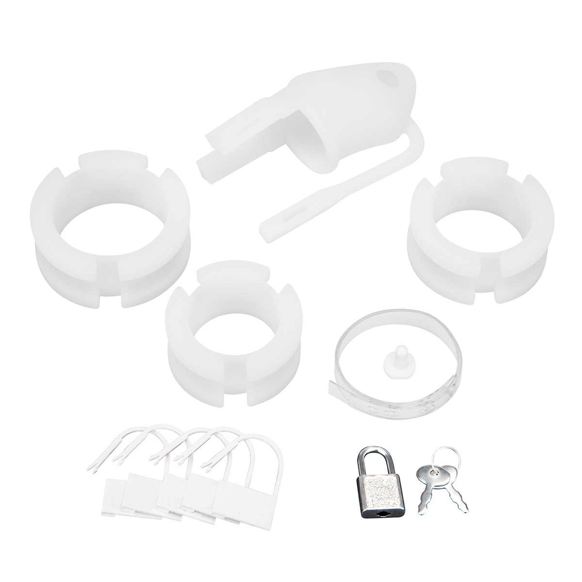 BlueLine Клетка для пениса белая Silicone Small 2 in Cock Cage With Ball Divider