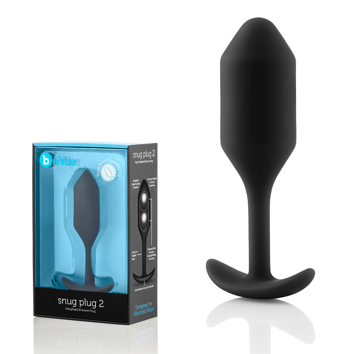 b-Vibe Профессиональная пробка для ношения B-vibe Snug Plug 2 черная