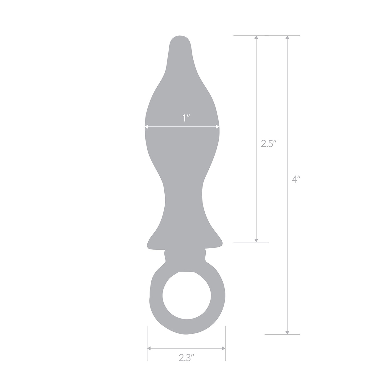 BlueLine Плаг металлический с кольцом 2,5 in Stainless Steel Metal Tapered Butt Plug With Loop Hardware