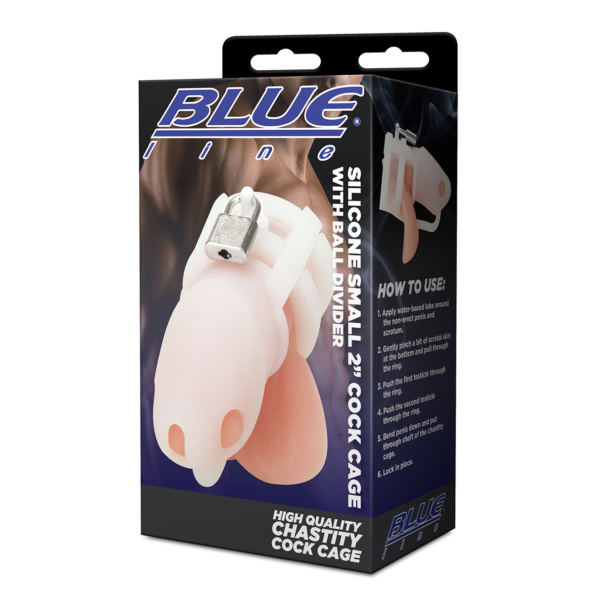 BlueLine Клетка для пениса белая Silicone Small 2 in Cock Cage With Ball Divider