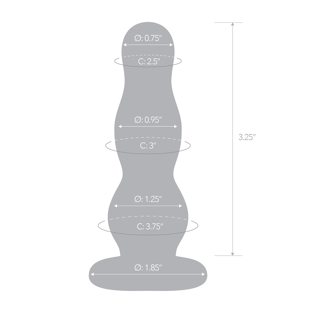 Glas Стеклянная елочка прозрачного цвета Glass Butt Plug 4 in