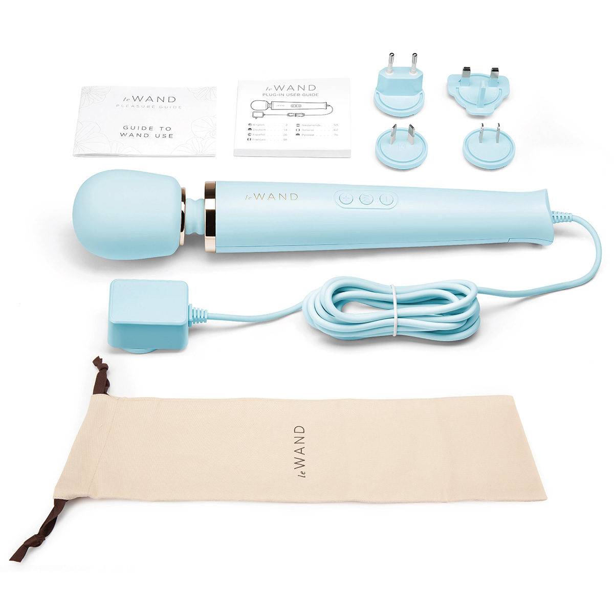 le WAND Нежно-голубой проводной вибромассажер le WAND Sky Blue с 10-ю скоростями