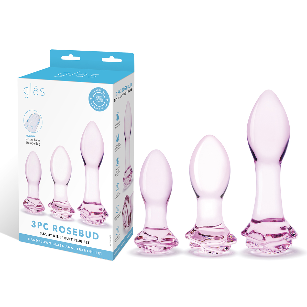 Glas Анальный тренировочный набор из стекла ROSEBUD BUTT PLUG SET