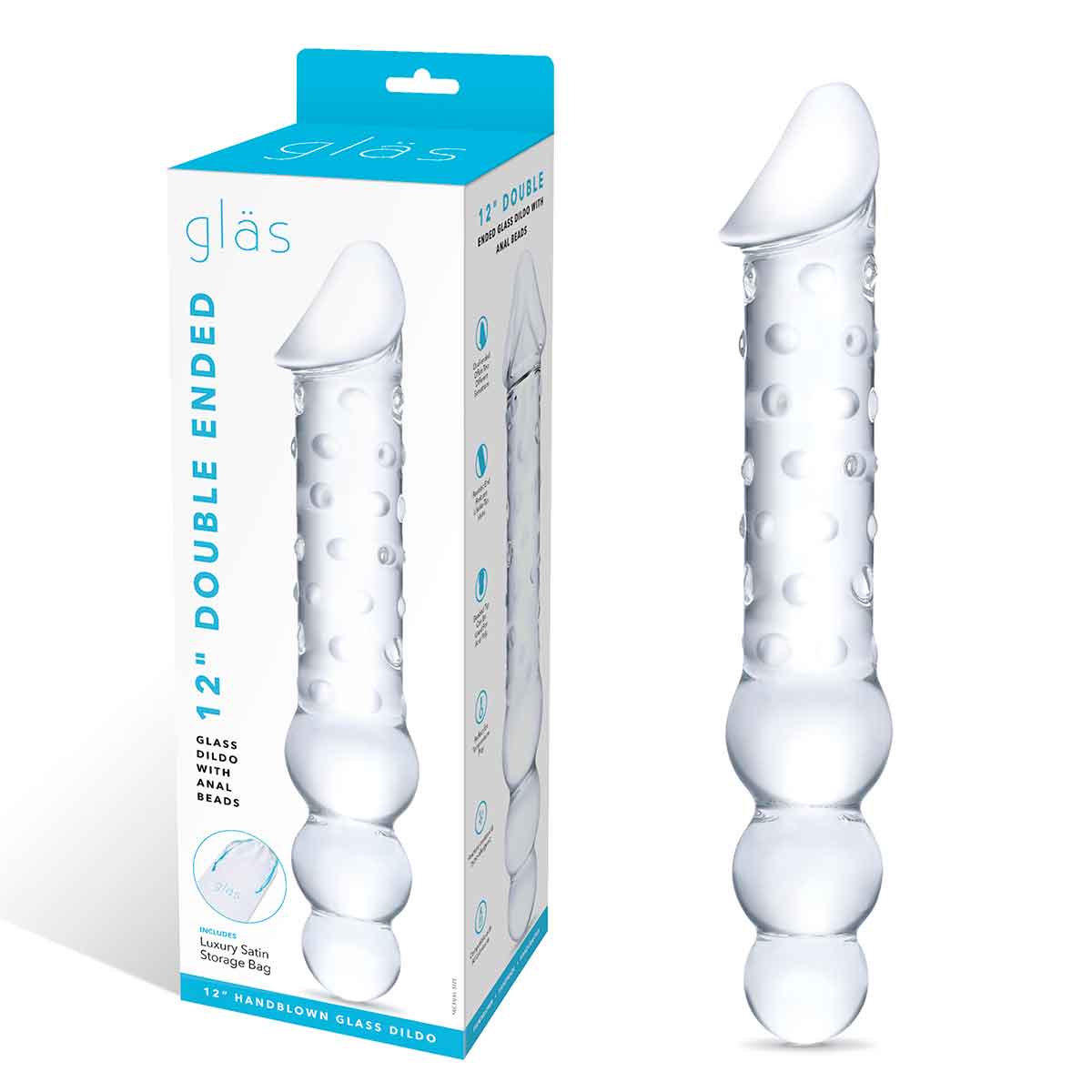 Glas Двусторонний анально-вагинальный стимулятор 12" DOUBLE ENDED