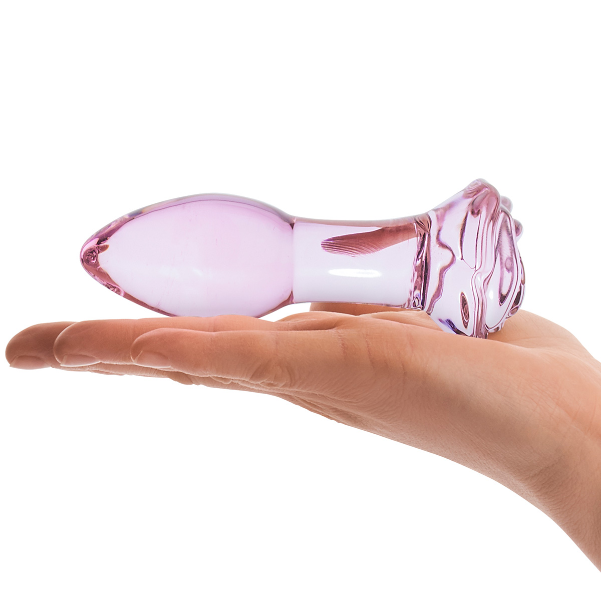 Glas Нежно-розовый анальный плаг из стекла Rosebud