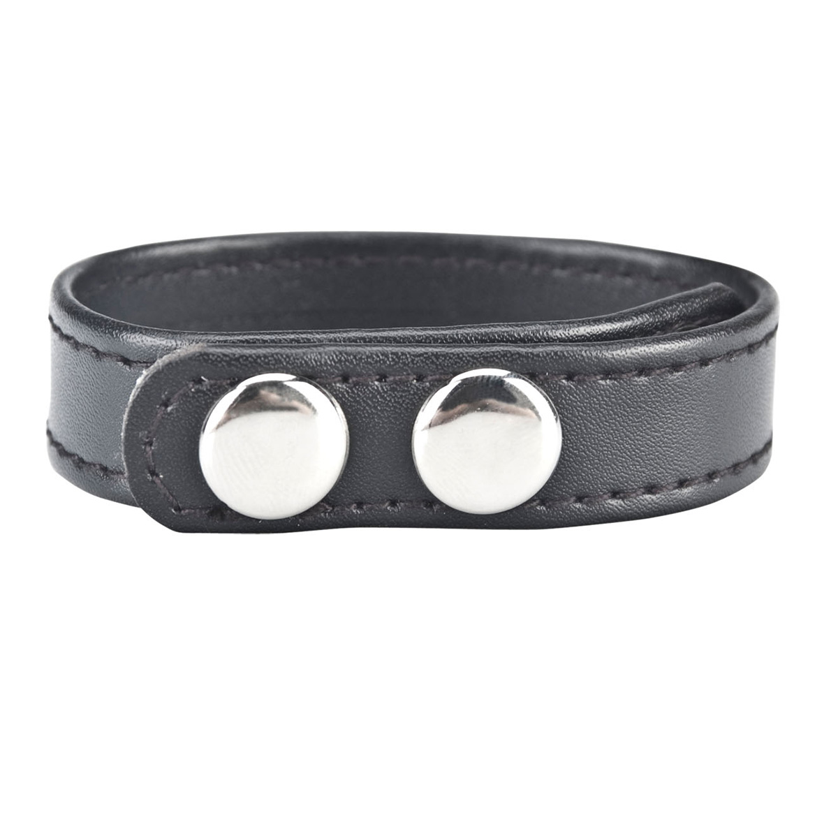 BlueLine Кольцо на пенис из искусственной кожи на клепках (4-6 см) SNAP COCK RING