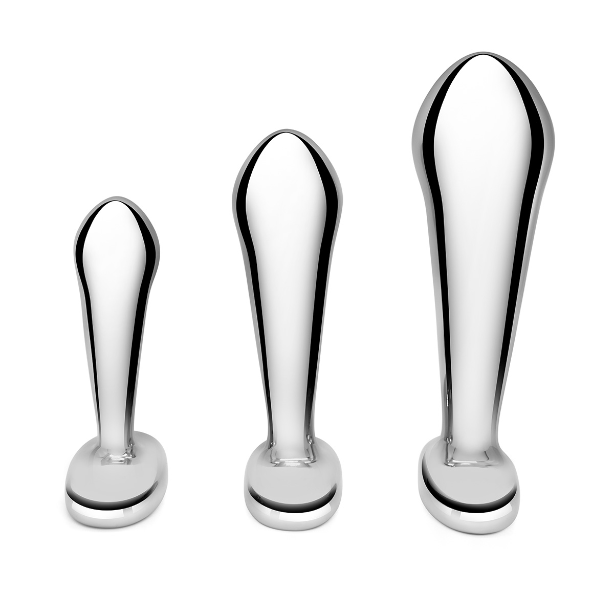 b-Vibe Набор стальных стимуляторов простаты STAINLESS STEEL P-SPOT TRAINING SET