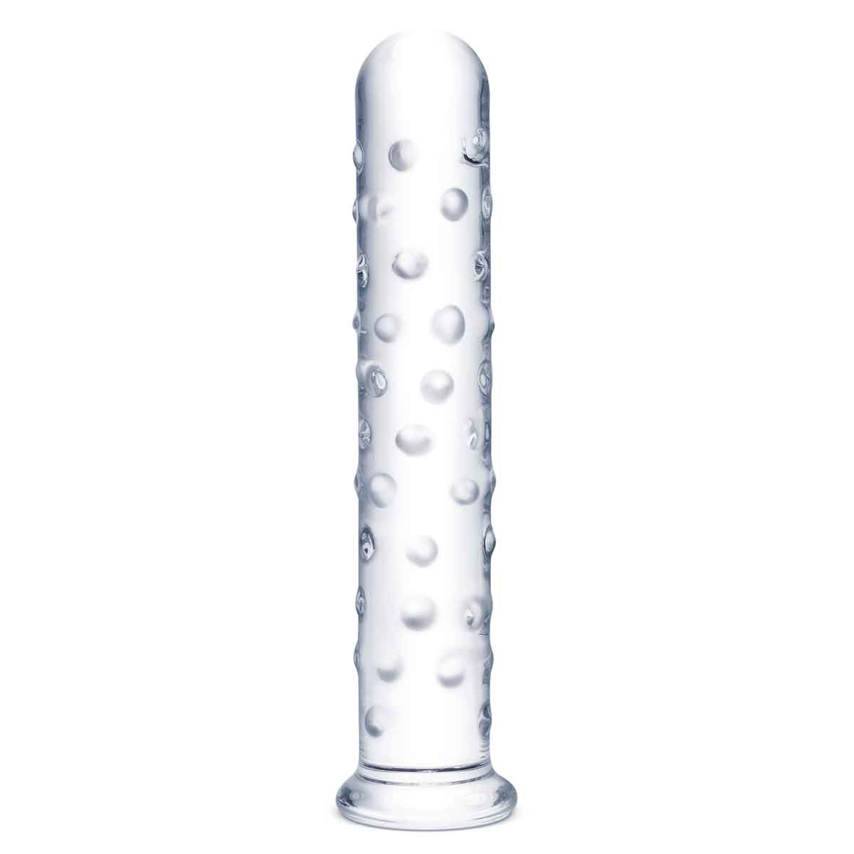 Glas Прямой стеклянный фаллос с массажным рельефом 10" EXTRA LARGE GLASS DILDO