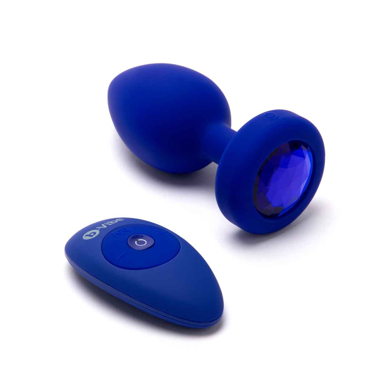 b-Vibe Вибрирующая втулка Vibrating Jewel Plug L/XL цвета синий сапфир