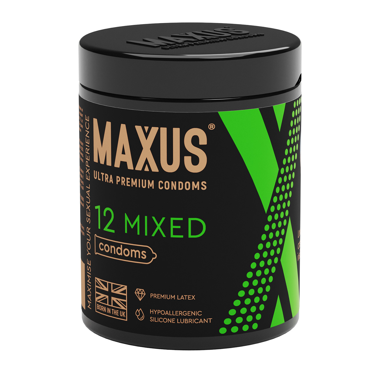 Maxus Презервативы в пластиковом контейнере микс-набор MAXUS Mixed X-Edition - 1 уп (12 шт)