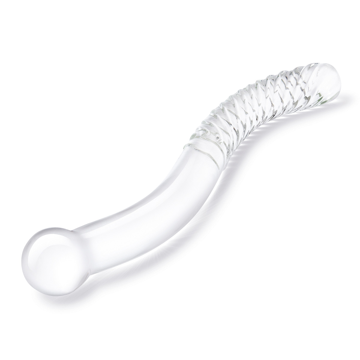 Glas Изящный фаллоимитатор с рельефом 11 in Glass Pelvic Wand Double Ended