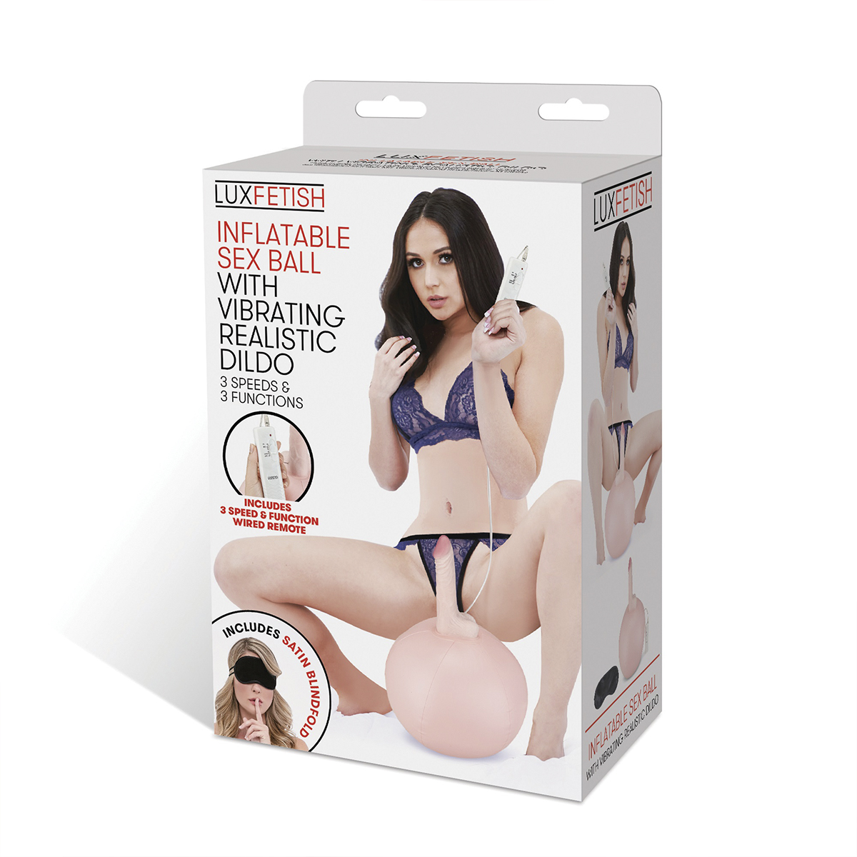 Lux Fetish Надувной мяч с реалистичным вибромассажером