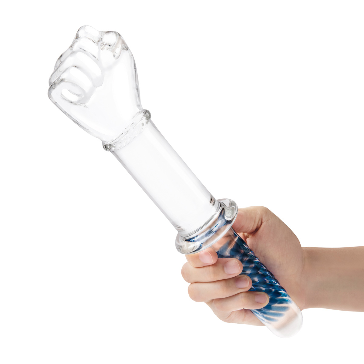 Glas Фаллоимитатор-кулак из стекла 11 in с рукоятью Glass Fist Double Ended With Handle Grip