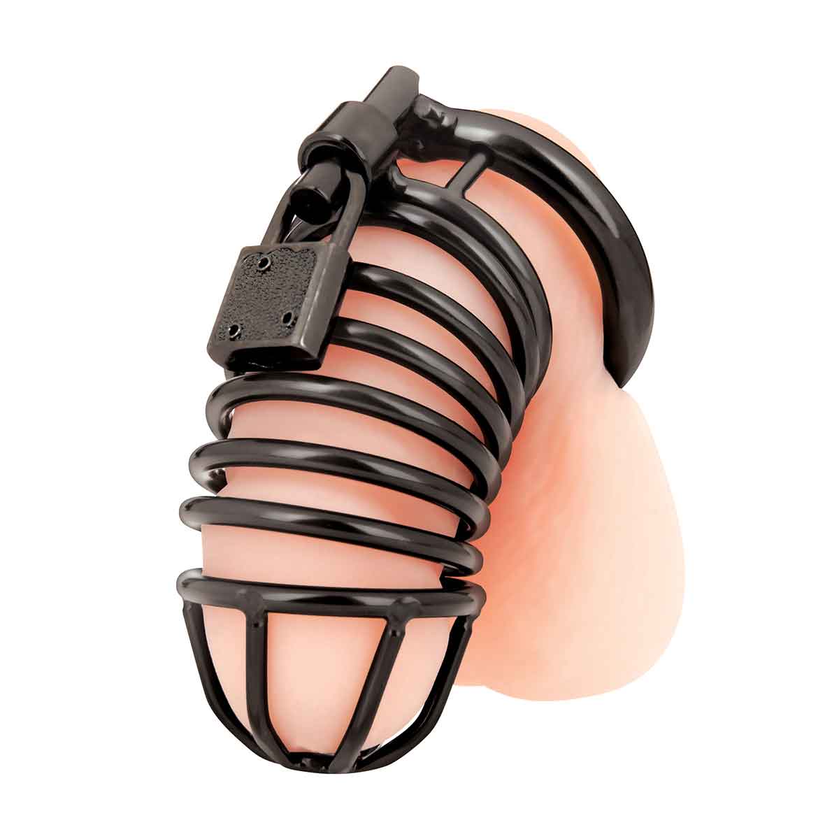 BlueLine Металлическая черная клетка с замком для сексуальных пыток члена Deluxe Chastity Cage