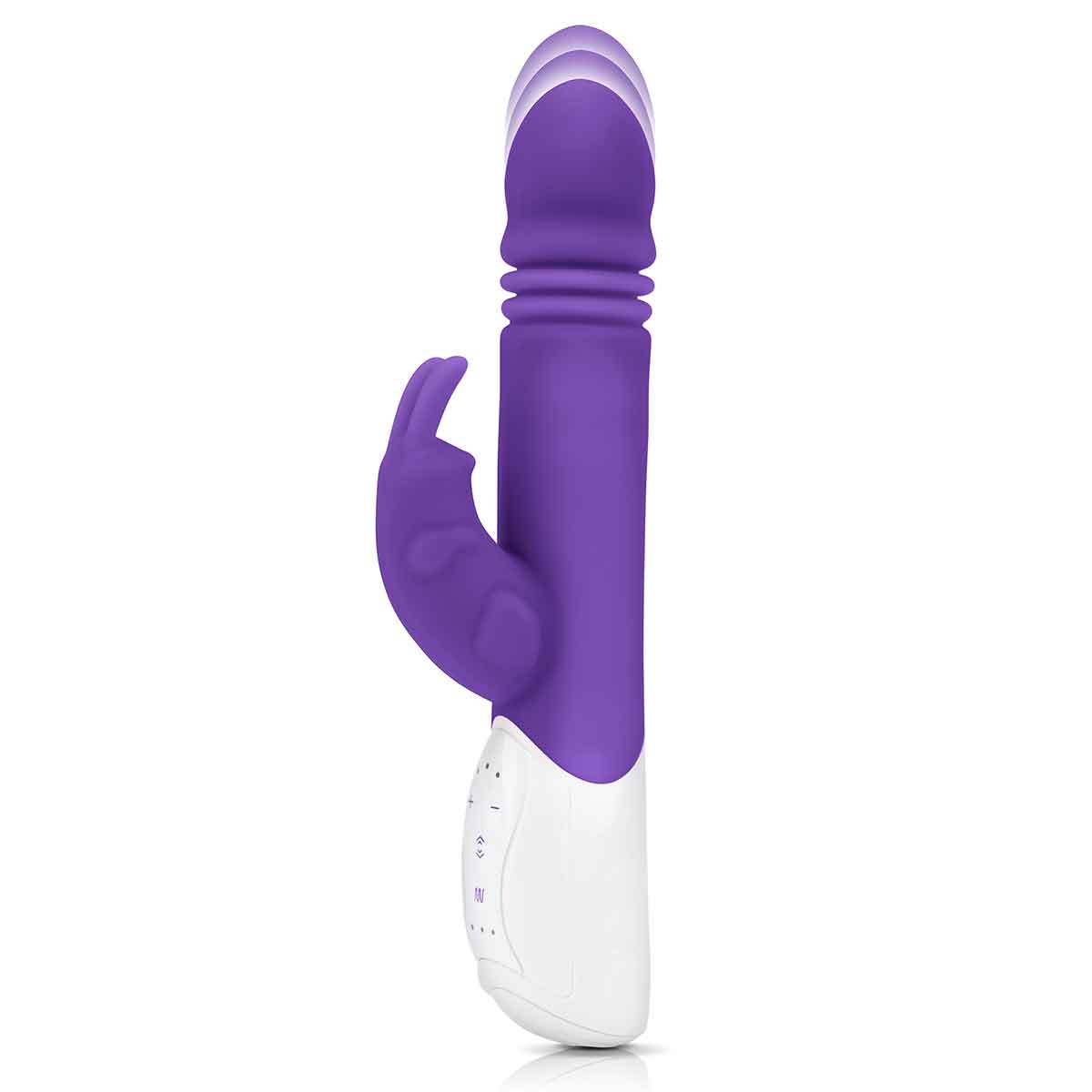 Rabbit Essentials Пульсирующий фиолетовый вибромассажер с двумя виброэлементами G-SPOT THRUSTING RABBIT