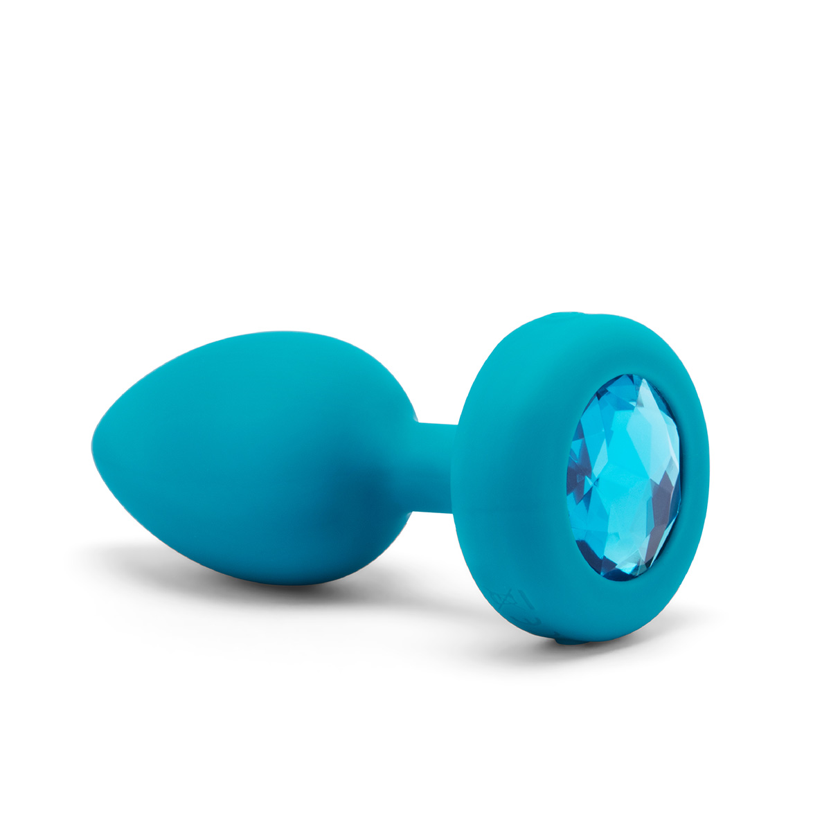 b-Vibe Вибрирующая втулка Vibrating Jewel Plug S/M бирюзового цвета