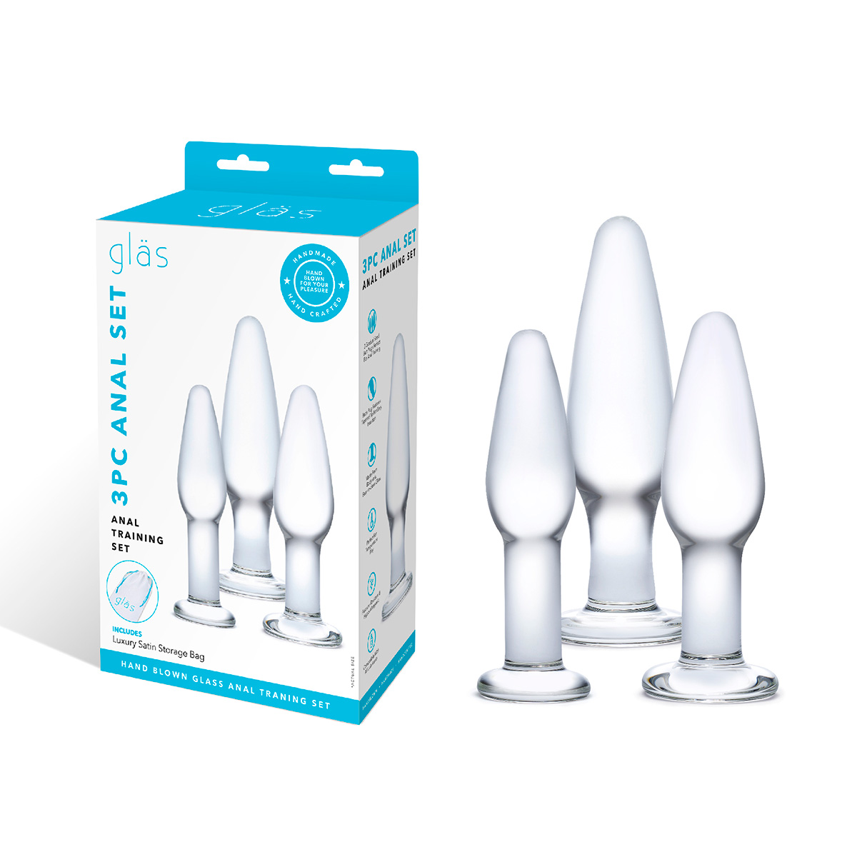 Glas Сет из 3-х стеклянных анальных пробок ANAL TRAINING SET