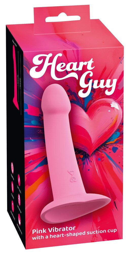 Вибростимулятор на присоске Heart Guy, розовый