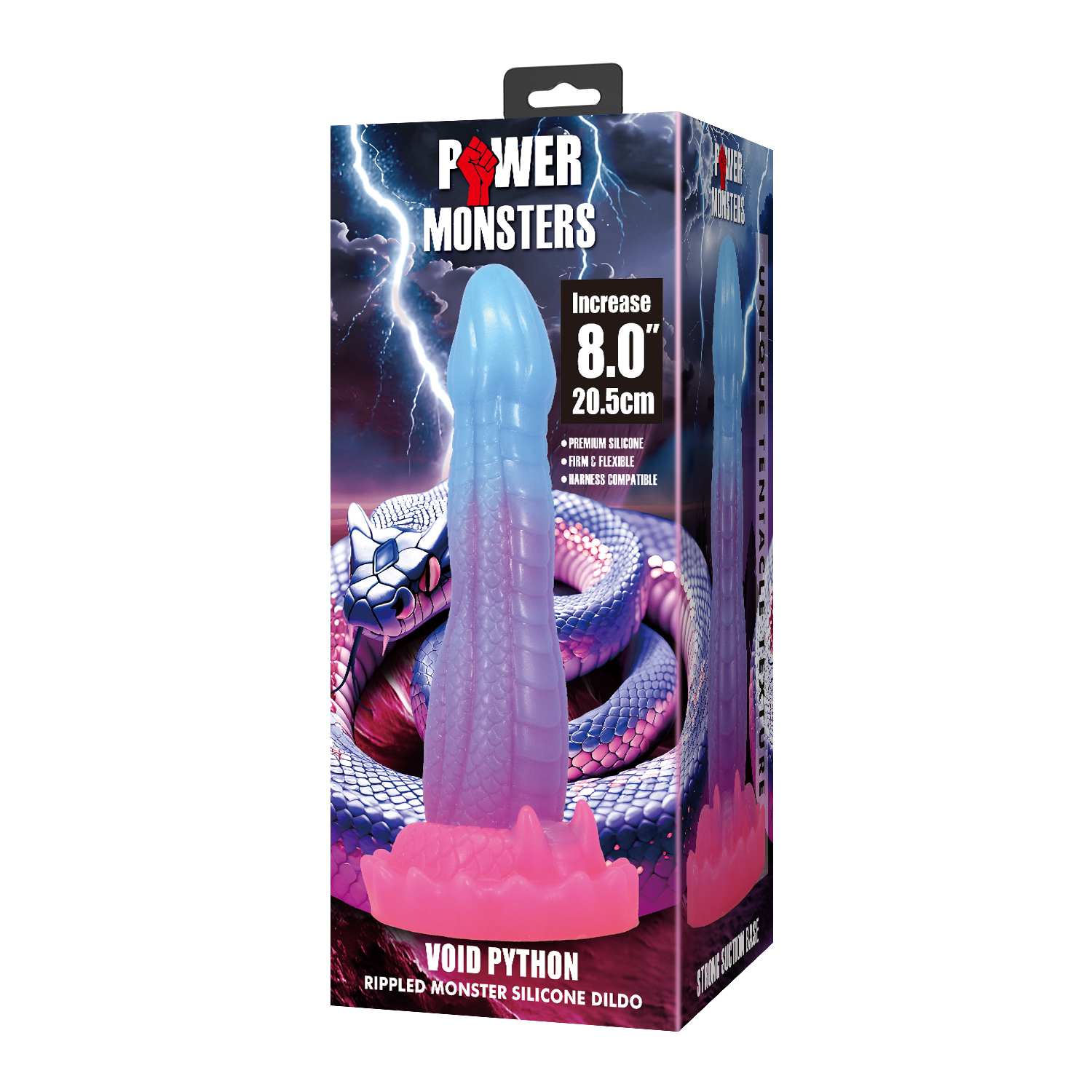 Void Python, фаллоимитатор на присоске, серии Power Monsters, 20,5 см
