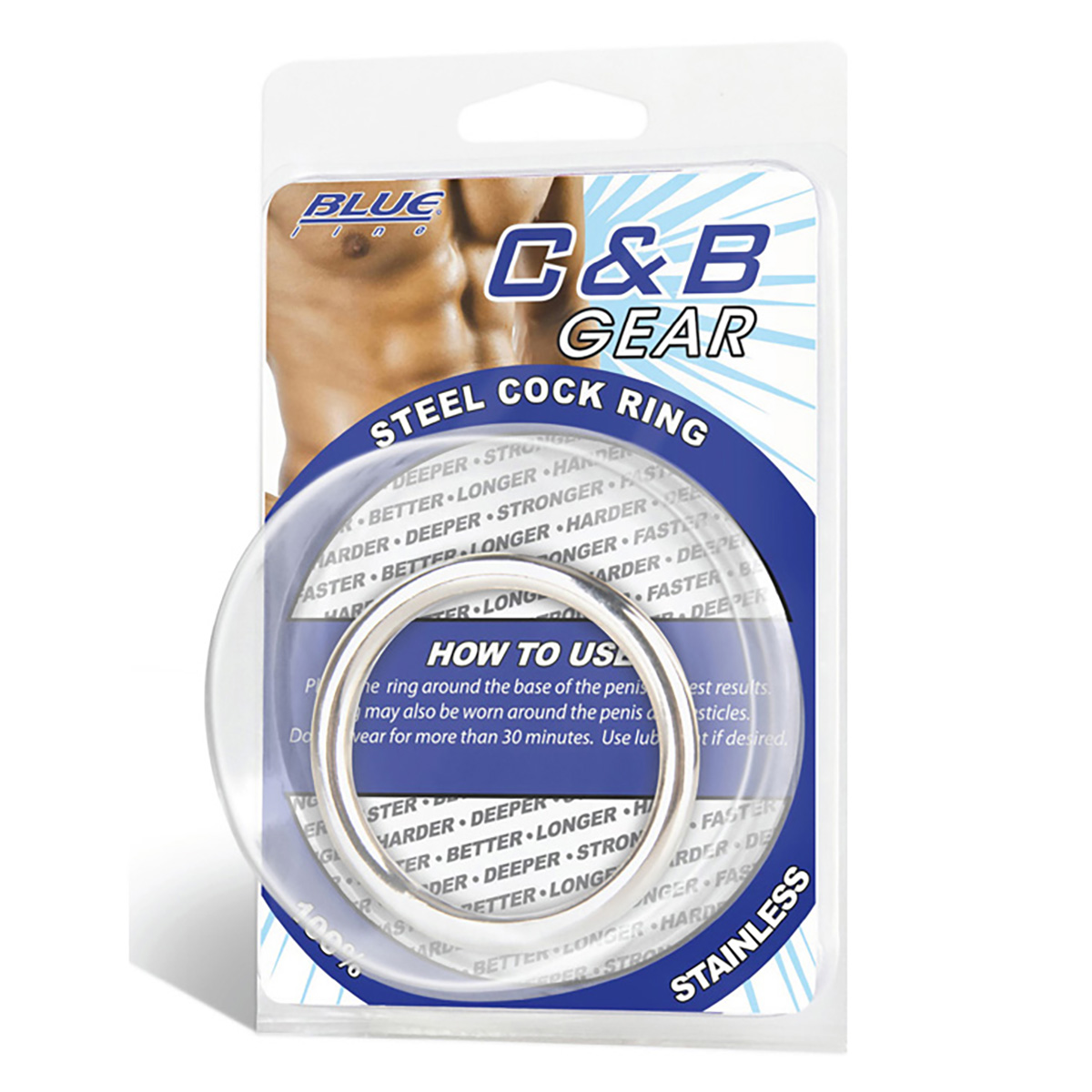 BlueLine Стальное эрекционное кольцо 4,8 см STEEL COCK RING