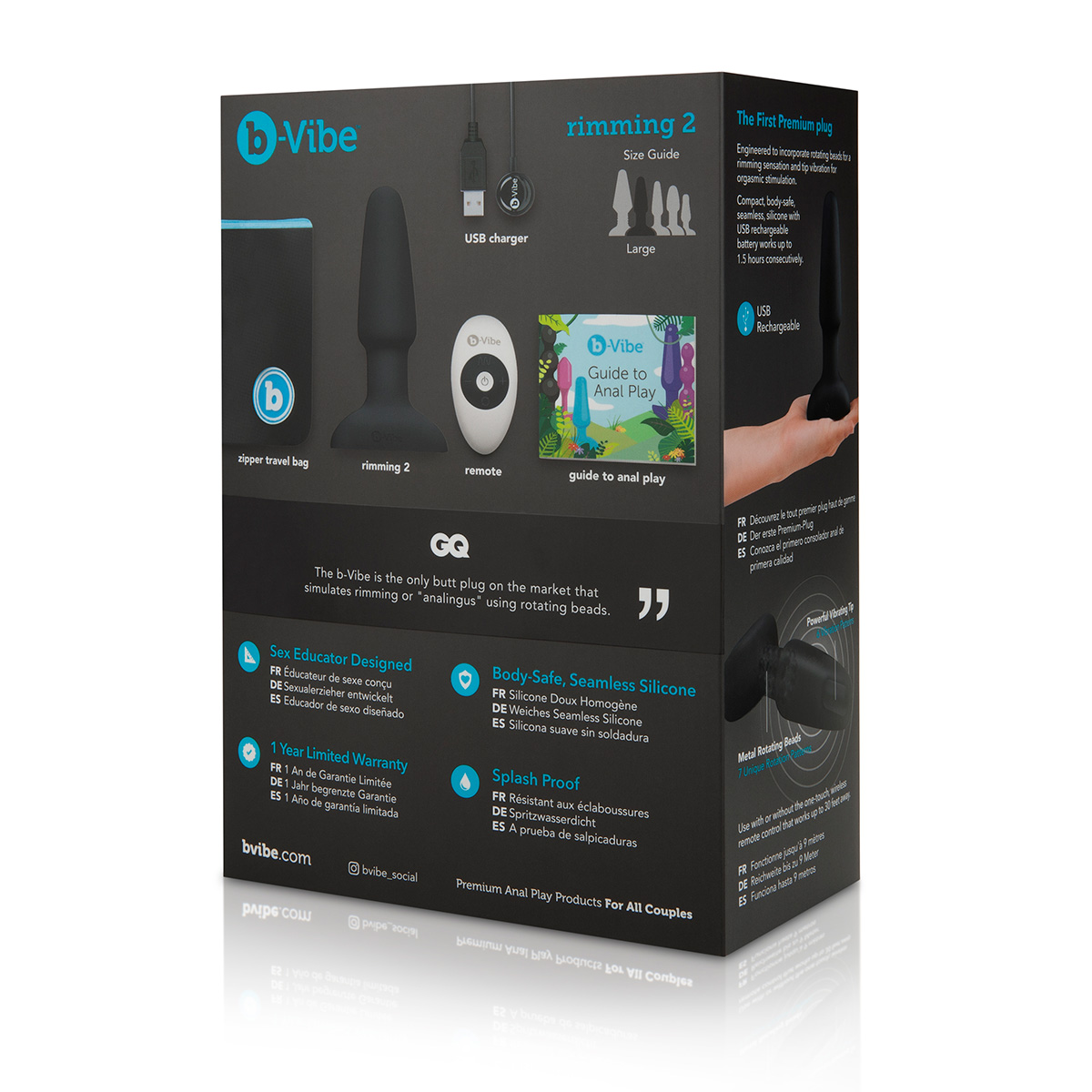 b-Vibe Анальная премиум-пробка с римминг эффектом b-Vibe Rimming Plug черная