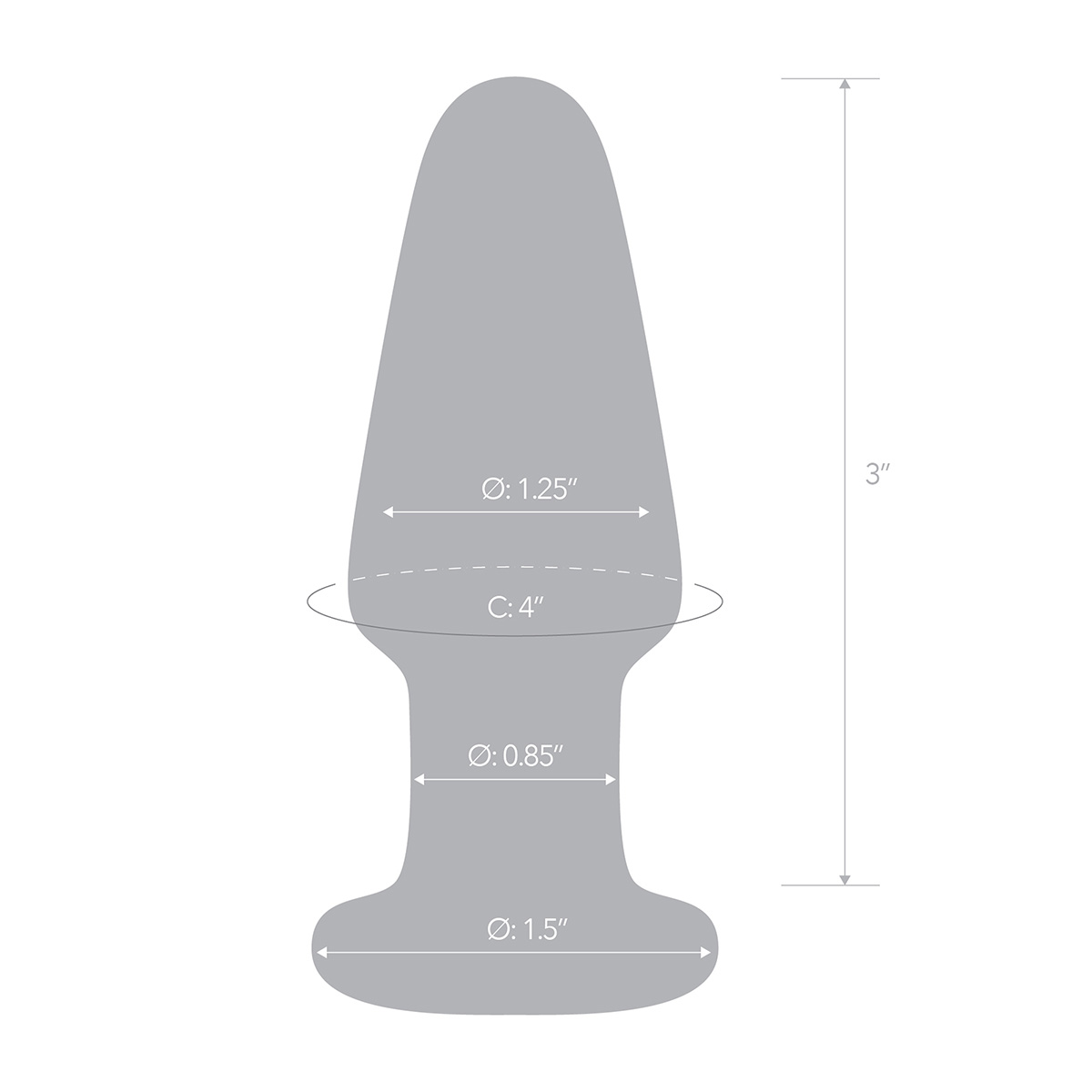 Glas Прозрачный анальный плаг Glass Butt Plug 3,5 in