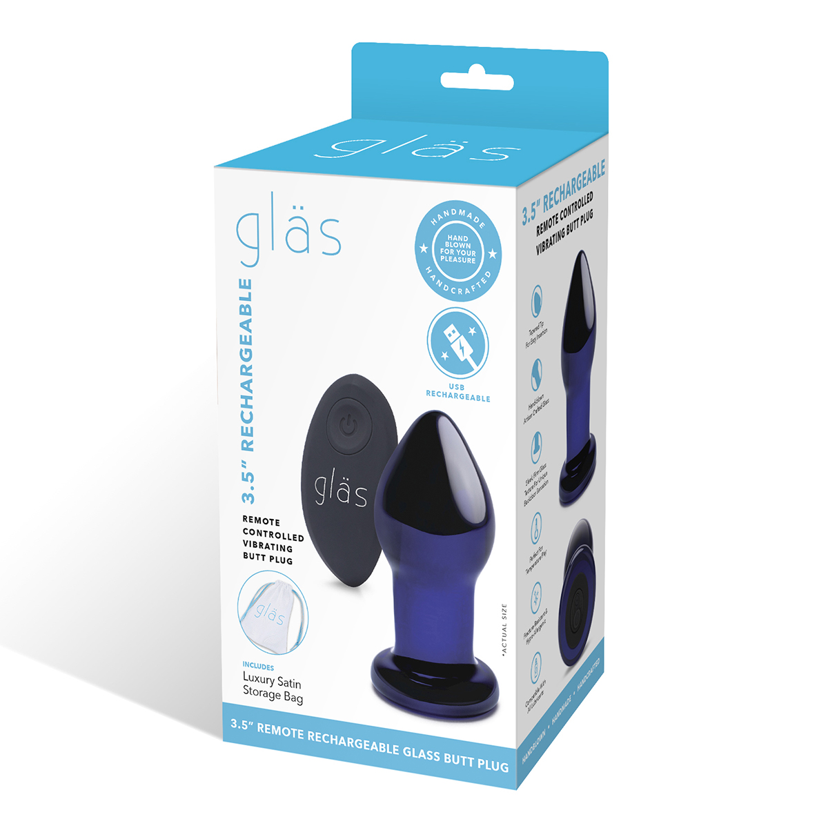 Glas Классический вибрирующий стимулятор 3,5 in RECHARGEABLE