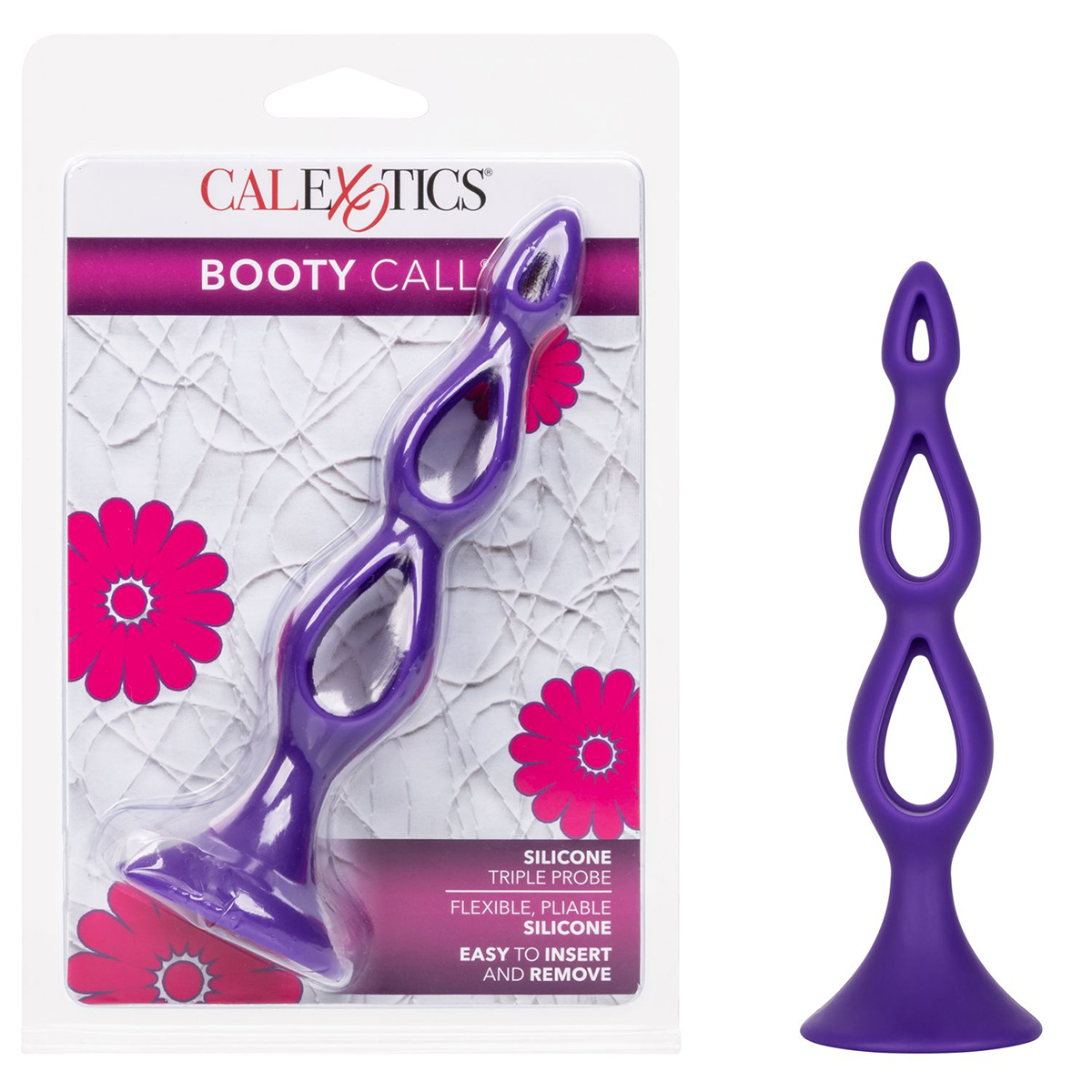 California Exotic Novelties Силиконовая фиолетовая тройная пробка с присоской