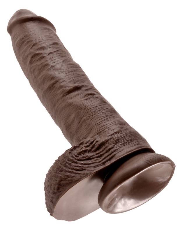 Фаллоимитатор-гигант коричневый King Cock 10 Cock with Balls