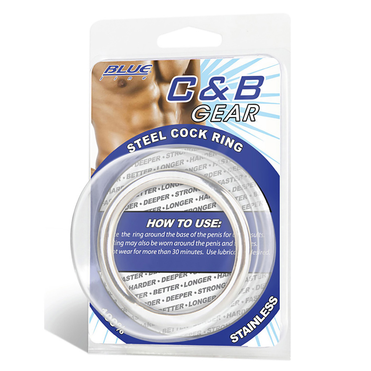 BlueLine Стальное эрекционное кольцо 5,5 см STEEL COCK RING