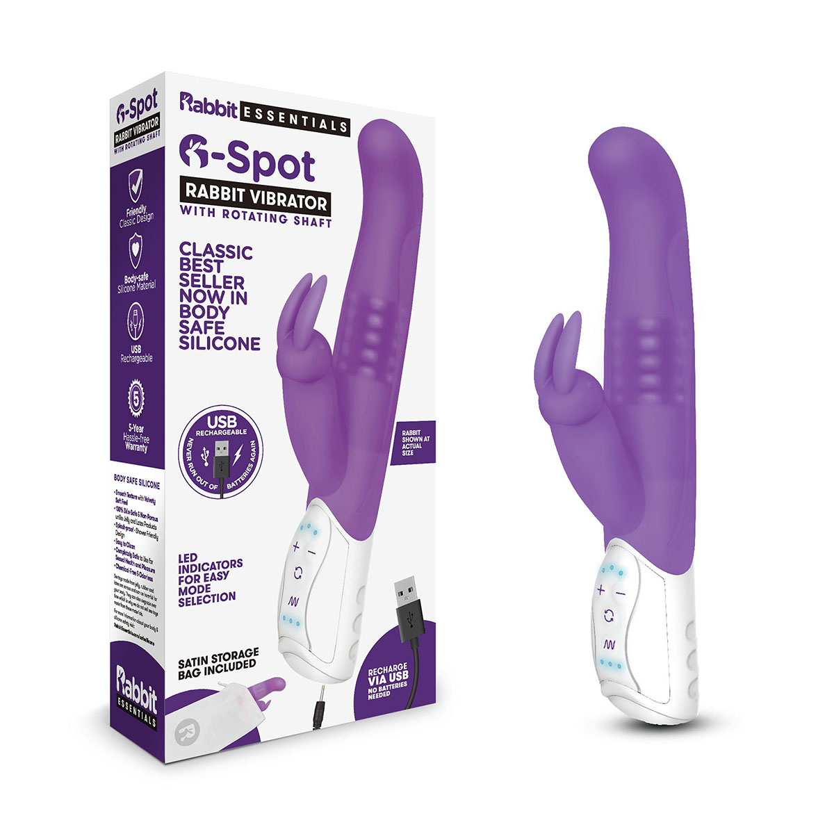 Rabbit Essentials Кролик-вибратор для точки G-SPOT RABBIT фиолетовый