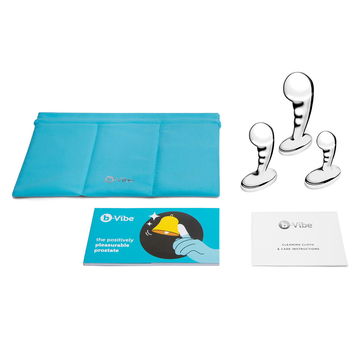 b-Vibe Набор стальных стимуляторов простаты STAINLESS STEEL P-SPOT TRAINING SET
