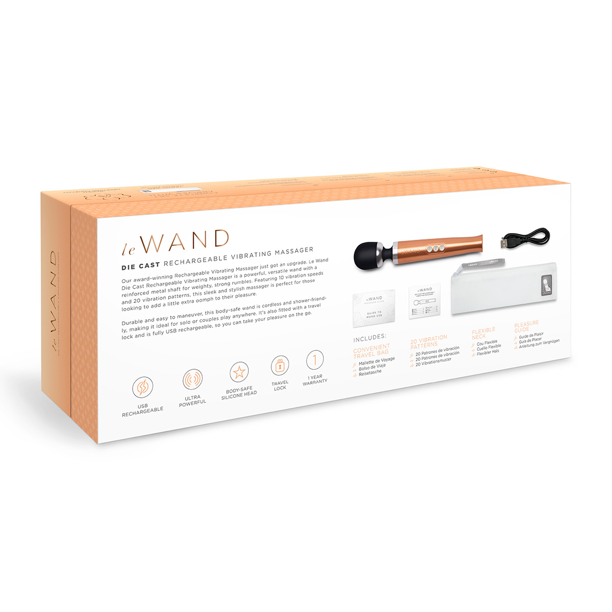 le WAND Вибромассажер литой люкс-ванд розовое золото le WAND DIE CAST