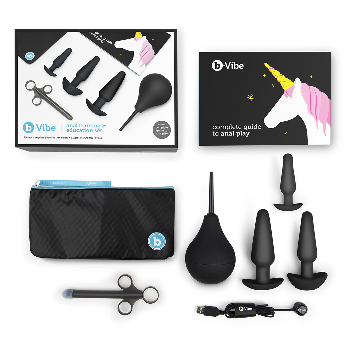b-Vibe Набор для анального секса - подготовка и обучение B-Vibe Anal Education Set Black