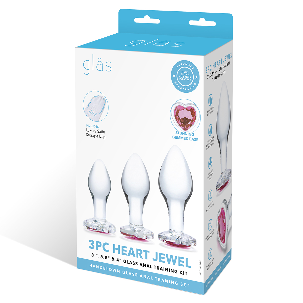 Glas Набор из трех анальных стимуляторов HEART JEWEL