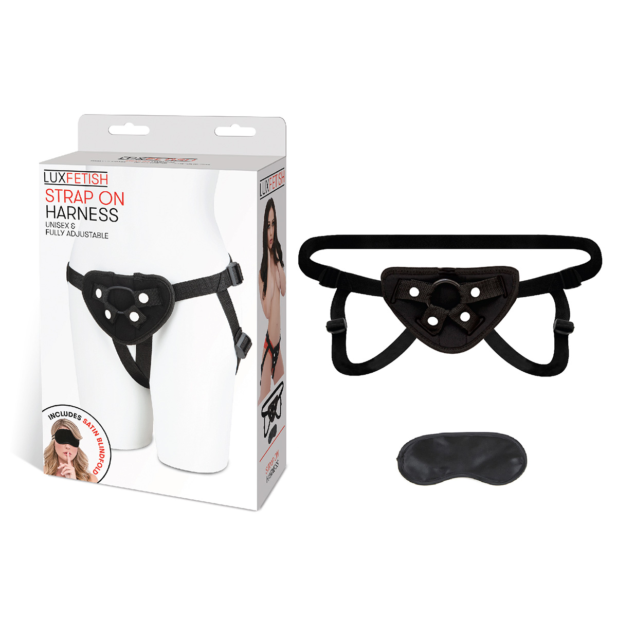Lux Fetish Черные неопреновые трусики для страпона Strap on harness