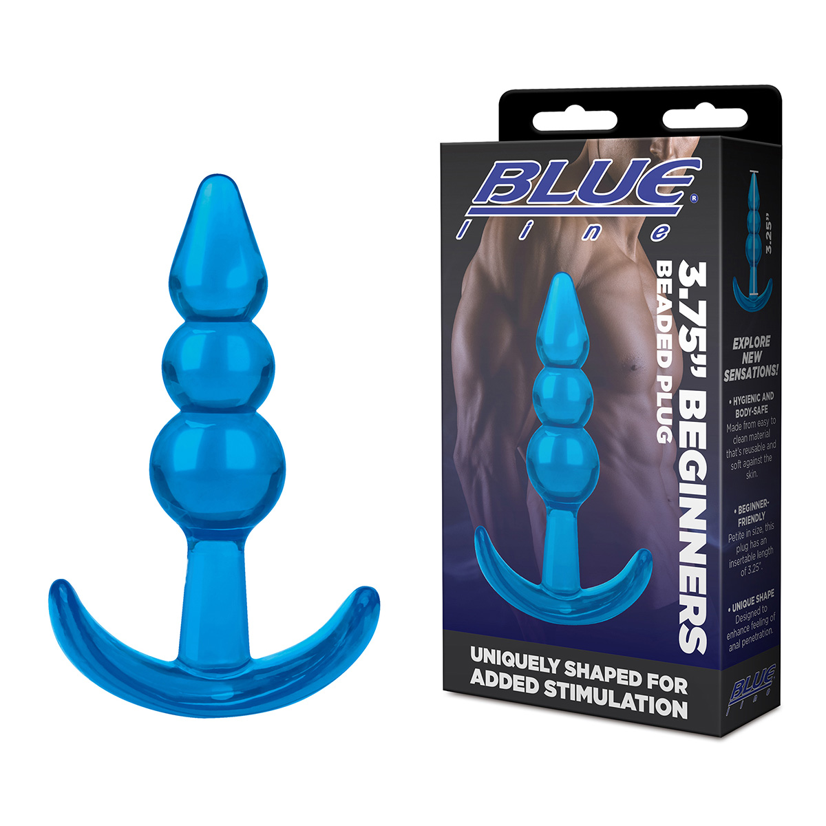 BlueLine Анальный плаг для начинающих 3,75in Beginners Beaded Plug