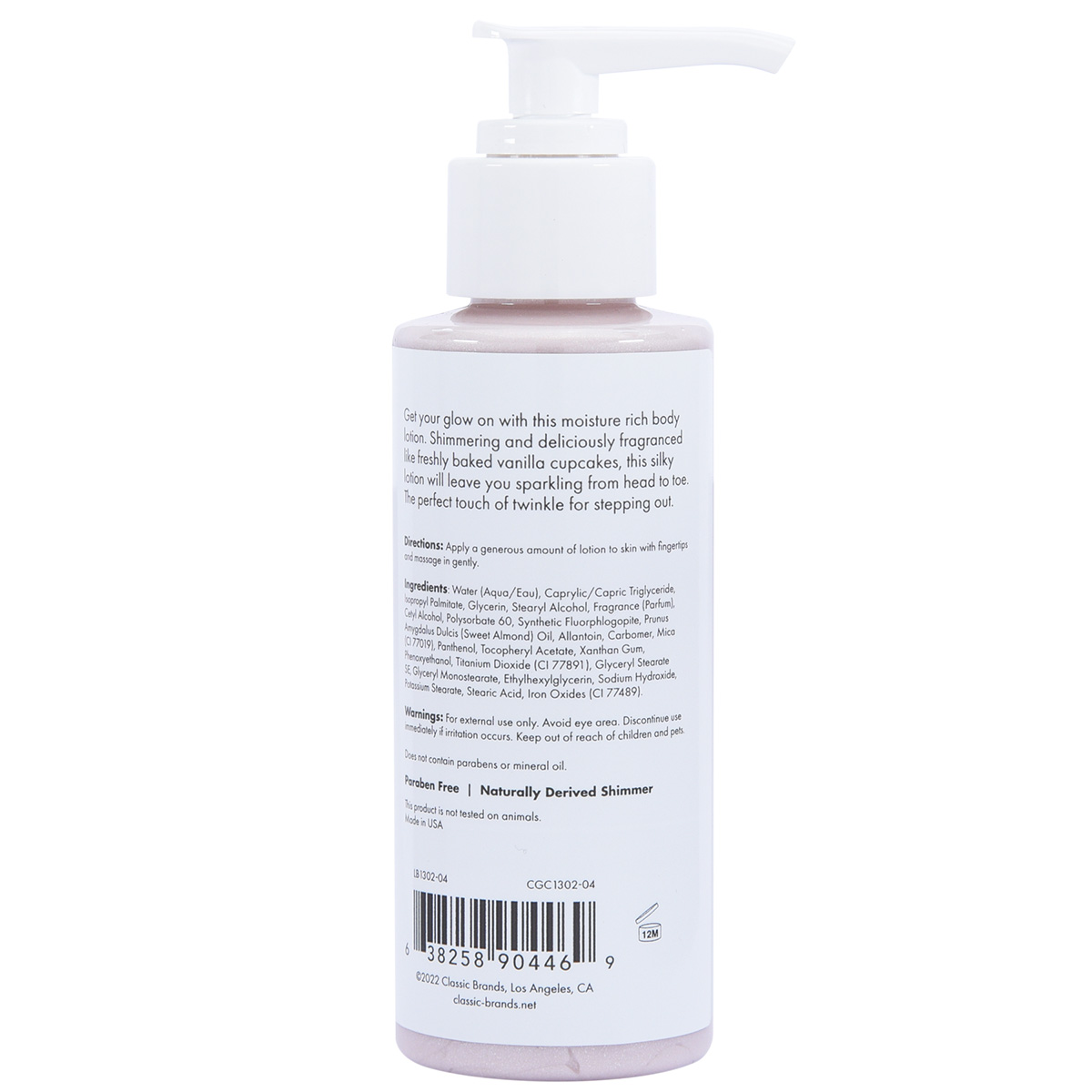 CG Срок до 30.08.2026 Мерцающий лосьон для тела CG GLOW Vanilla Cupcake Shimmer Lotion розовые блестки 118 мл