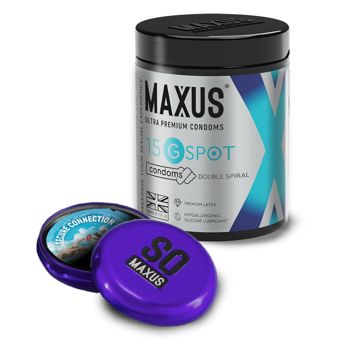 Maxus Презервативы с двойной спиралью MAXUS G Spot №15 в большом кейсе