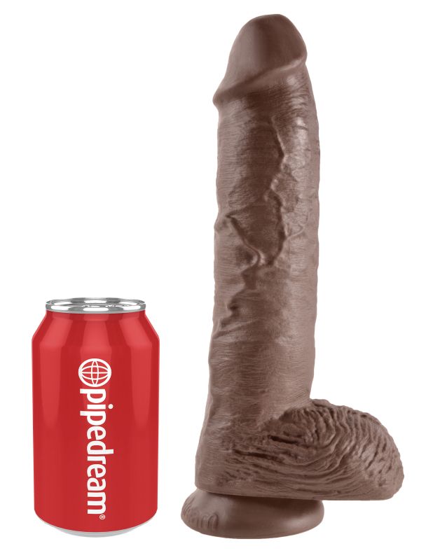 Фаллоимитатор-гигант коричневый King Cock 10 Cock with Balls
