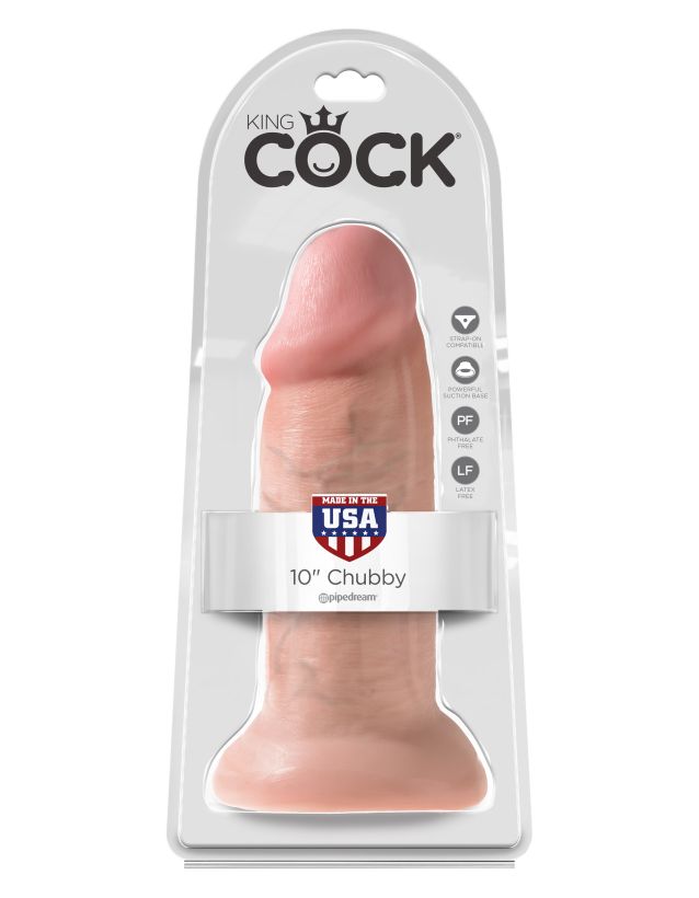 Фаллоимитатор-гигант на присоске телесный King Cock 10 Chubby Flesh