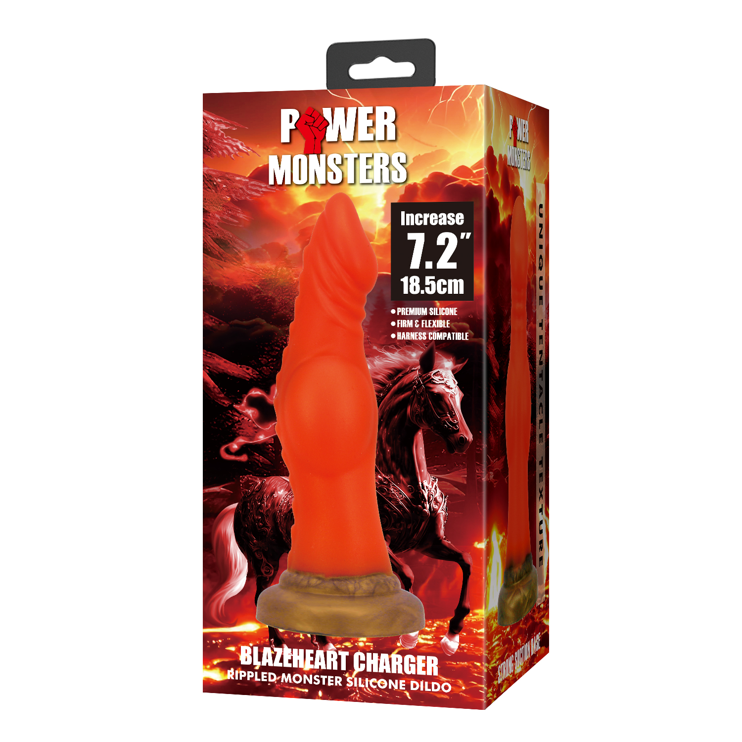 Blazeheart Charger, фаллоимитатор на присоске, серии Power Monsters, 18,5 см