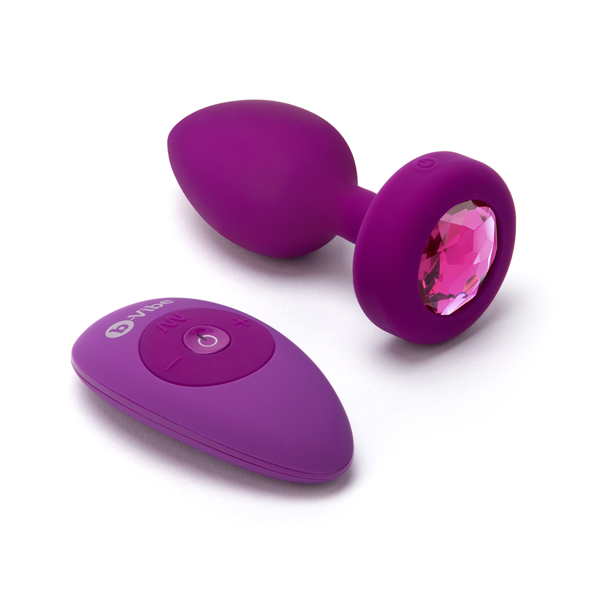 b-Vibe Вибрирующая втулка Vibrating Jewel Plug S/M цвета фуксии