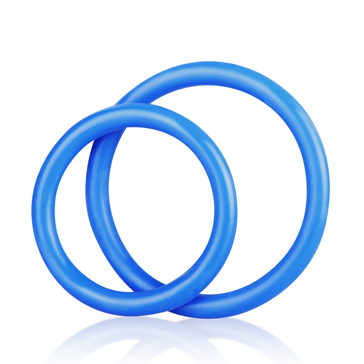 BlueLine Набор из двух голубых силиконовых колец разного диаметра SILICONE COCK RING SET